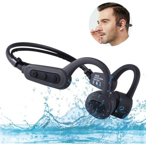 Bone Conduction Headphone with Noise Cancelling IPX8 Waterproof Open-Ear 16GB Wireless Bluetooth MP3 Player Swimming Diving