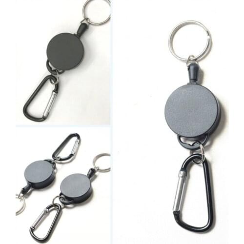 2019 New 1PC Creative Stretchable Buckle Key Chain Ring Anti-lost Security Wire Rope Outdoor Carabiner Retractable Keychain Tool