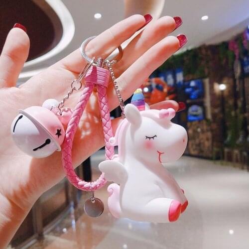 2021 New Cute Cartoon Unicorns Key Chain Toys for Girls Keychain Chain On Backpack Accessories Fashion Women Key Ring New Year