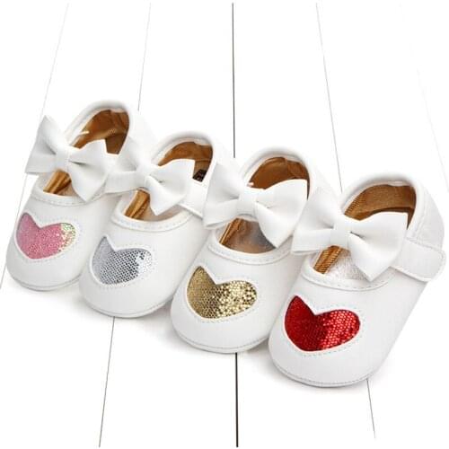 Pu Leather Baby Girl Shoes Sequin Bows Newborn Toddler Shoes Infant Girls First Walkers Shoes Schoenen Meisje