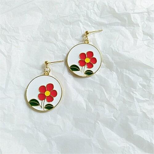 10 pair/lot wholesale fashion jewelry accessories metal enamel flower earrings for women