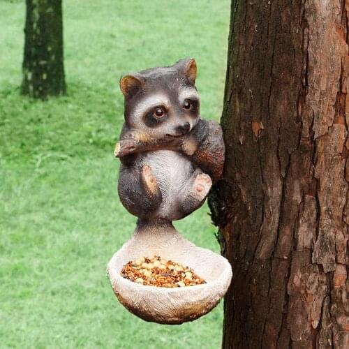 Hanging Bird Feeding Supplies Tree Decoration Outdoor Garden Statue Wild Seed Bird Feeding Tree Hugging Sculpture Decoration