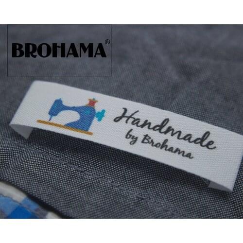 Sewing labels / custom brand labels, Hand Sewing, clothing labels, fabric 100% cotton, High quality printing (MD525)