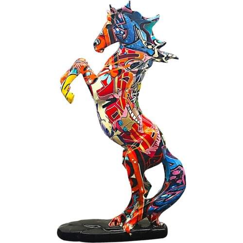 Nordic 3D Horse Figurine Desk Statue Bookshelf Sculpture Bookcase Collection