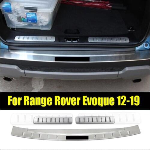 For Range Rover Evoque 2012-2019 Steel Rear Trunk Bumper Protector Sill Plate Cover Trim
