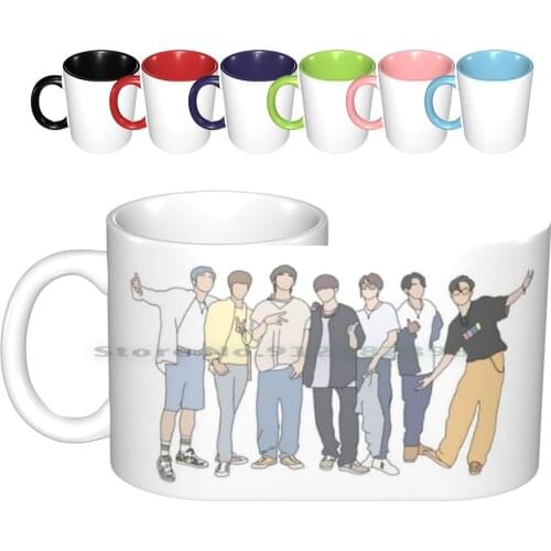 Style K-Pop Boy Band Ceramic Mugs Coffee Cups Milk Tea Mug Dynamite Kpop Got 7 Dynamite Army Music Logo Colorful Danger Got7