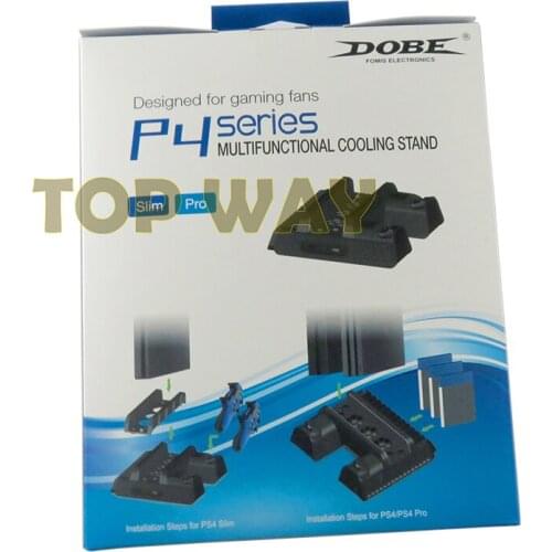 Vertical Stand with Cooling Fan Controller Charging Station 2 Port USB Hub Discs Storage for Playstation 4/PS4 Slim/Pro