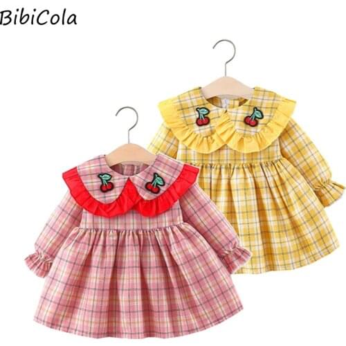 Spring Baby Kid Girls Dress Autumn Flower Long Sleeve Ruffles A Line Dress For Girls Cute Clothing