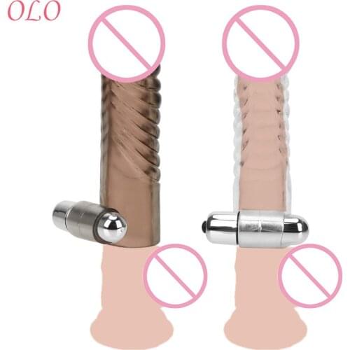 OLO Vibrator Reusable Penis Rings Silica gel Sex Toys For Men Penis Enlargement Delay Ejaculation
