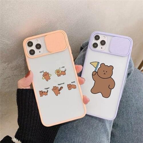 ZUIDID Cute Korea Biscuits Bear Phone Case For iPhone 11 Pro 12 XS MAX 7 X SE20 X XR 6 8 Plus Shockprood Hard Cover Clear Fundas