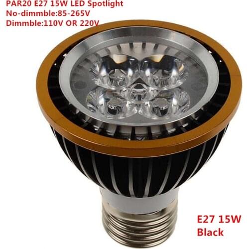 Factory Sale LED PAR20 Bulbs E27 GU10 15W 5*3W Warm White/Cold White/PureWhite 110V 220V Dimmable LED PAR20 P20 Spotlights Lamps