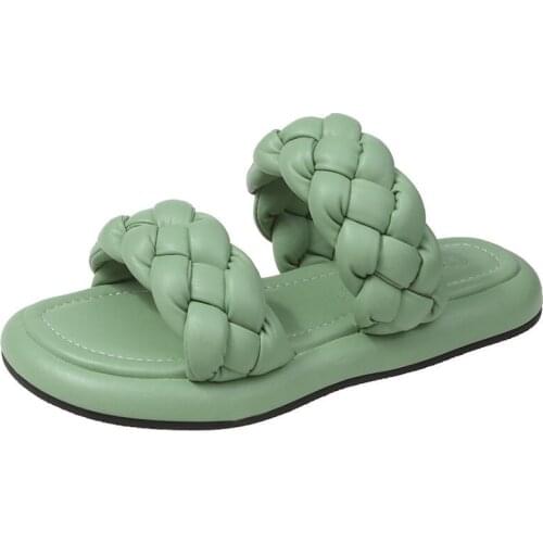 2021 New Purple Bread Cross Flip Flops Women Platform With Summer Slippers Fashion Peep Toe Women Mules Slides