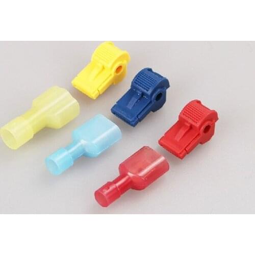 1pairs Blue Red Yellow Wire Cable Connectors T-Taps & Male Insulated Quick Splice Lock Wire Terminals Connectors Set
