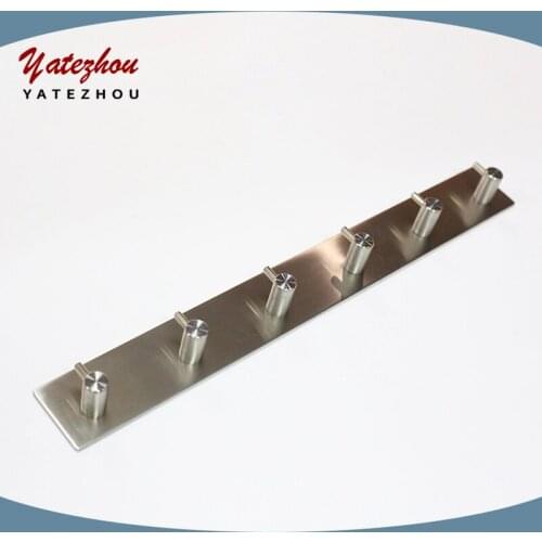 1 Pc 6 Hooks Stainless Steel Clothes Hooks Door Bathroom Kitchen Robe Towel Hanger Wall Mount Hanger Hanging Organizer Accessori