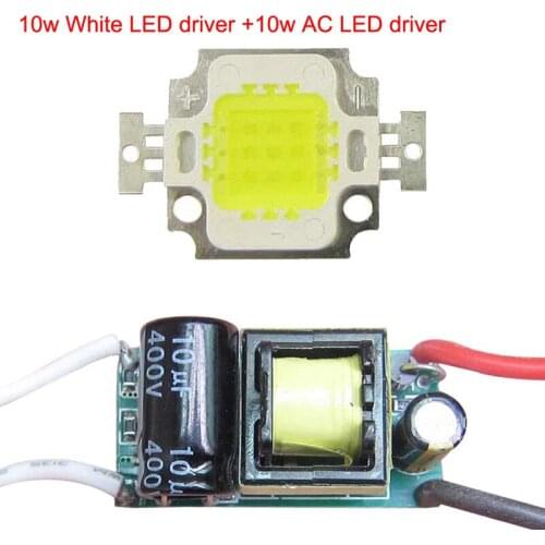 1pcs Panel 10W Pure White 6500K SMD LED Light Chip Part With 10W AC110-220V LED Drivers Or 10W DC12-24V LED Driver