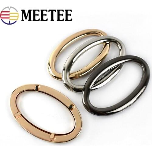 Meetee 2/4/10pcs Oval Rings Metal Bag Handles Bags Eyelet Frame Kiss Clasp Clutch Handbag Hardware Accessories DIY Accessories