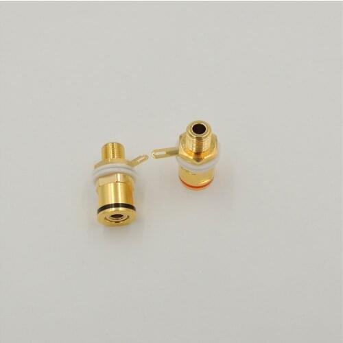 2pcs High quality Copper Gold plated Connector Speaker banana plug BINDING POST terminal banana socket for Speaker Amplifier