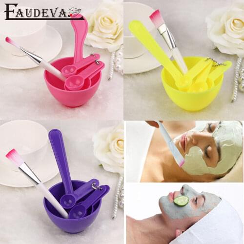 4pcs DIY Face Mask Mixing Tools Set Home Facial Eye Body Mask Mud Mixing Lady Girls Home Mask Mixing Bowl Brushes Applicator set