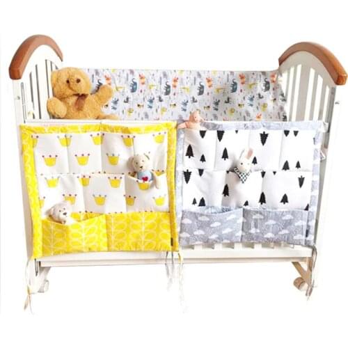 55*60CM Baby Crib Bedding Set Cartoon Bumper Cradle Hanging Storage Bag Multi-Function Baby Nursery Organizer Toy Diaper Pocket