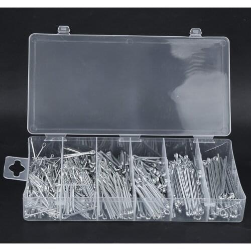 555pcs Cotter Pin Set Split Pins Fasteners Parts Tool Kit with Large Industrial Storage Case Cotter Pin Assortment