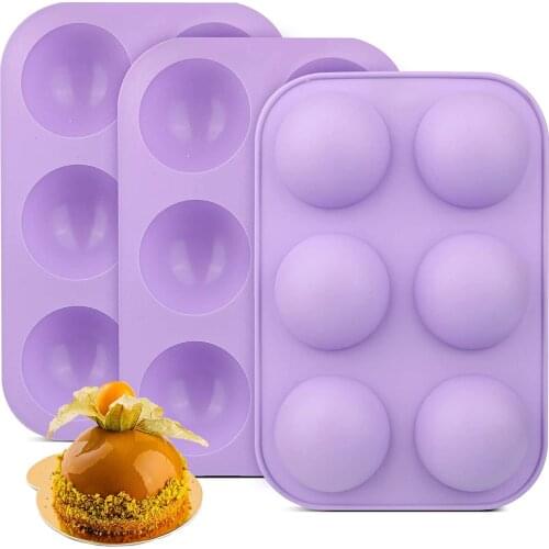 6 holes Chocolate Sphere Mold Half Ball Mold Hemisphere Shape Silicone Chocolate Cake Mousse Dessert Baking Pastry Bakeware