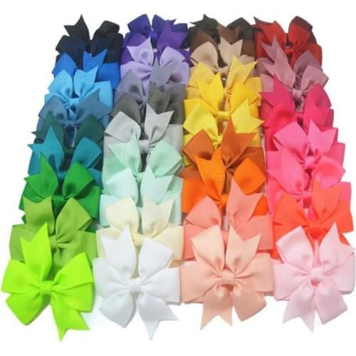 8cm polyester Grosgrain Hair bows flower appliqued patches sew-on stick-on EL41
