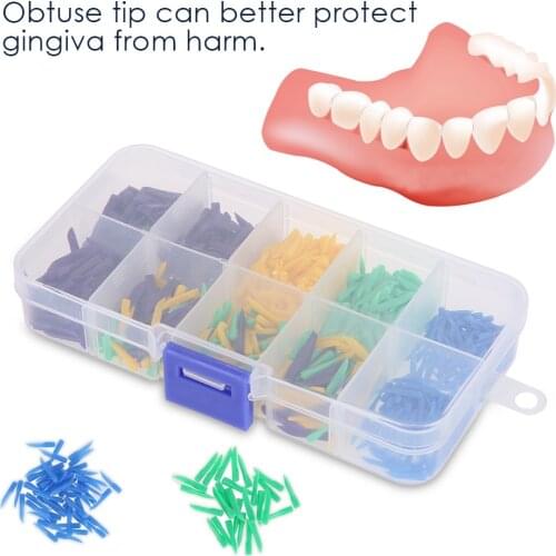 800Pcs 4 Sizes Square Bottom Plastic Disposable Dental Consumable Teeth Diastema Wedges Dental Filling Supply Dentist Care Tools