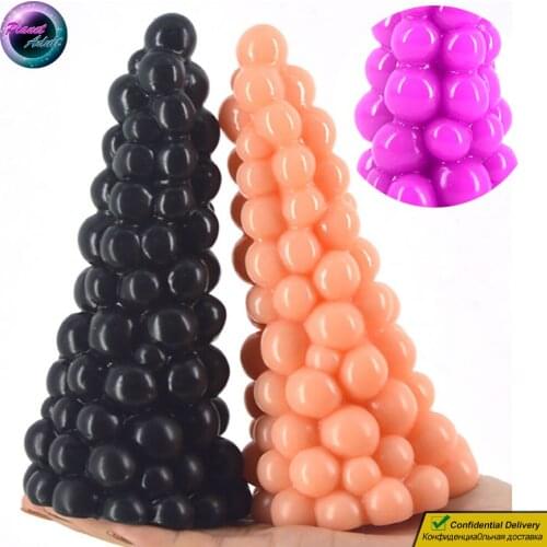 Grape PVC Dildo Anal Plug Women Masturbator Pussy Vagina Anus Expander Gay Men Prostate Massager Adult Sex Toys Tower Shape BDSM