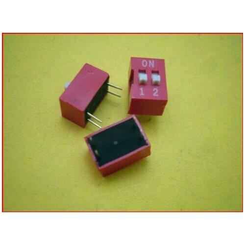 Free Shipping!!! 4pcs DIP switch / dial-line level / 2.54 pitch / 2 / toggle switch / gold-plated /Electronic Component