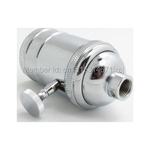 Free shipping Vintage Electroplate Brass lampholder E26 E27 Antique Edison style lamp socket with Rotary Switch