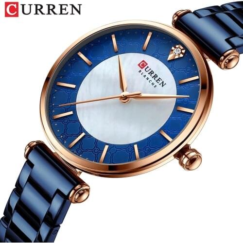 CURREN 9072 Watches Women Brand Elegant Fashion Quartz Wristwat Stainless Steel Simple Female Clock