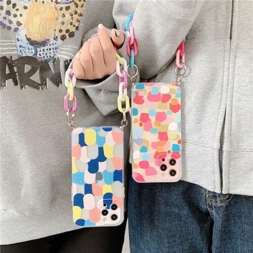 Bracelet Phone Cases for Xiaomi Redmi 8 8A 9A 9C 9Note 9 4 4X 5 6 Pro Max 9s 7 8 Pro 8T 5 Plus 5A 6 6A Colorful Chain Soft Back