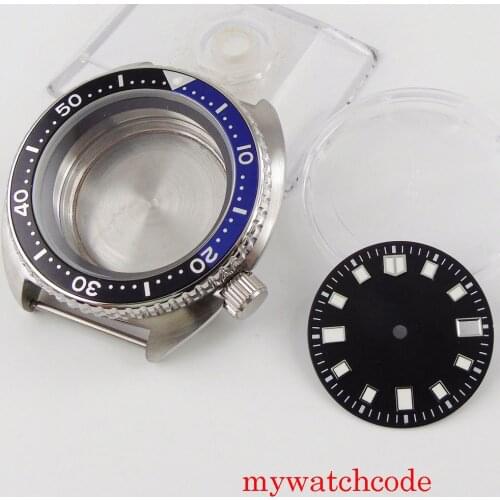Fit NH35A NH36A Automatic Movement 45mm Men Watch Case 28.5mm Dial Sapphire Crystal Solid Back Rotating Bezel