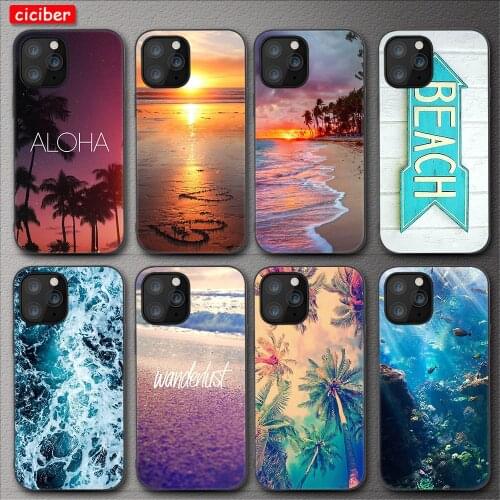 Sunset Beach Sea Phone Case For iPhone 11 12 Pro Max Mini Cover for iPhone 7 8 6 6S Plus X XR XS MAX 5S SE 2020 Soft TPU Fundas