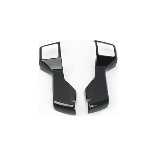 Black Inner Steering Wheel Button Cover 2pcs For Toyota Prado Fj150 10-17