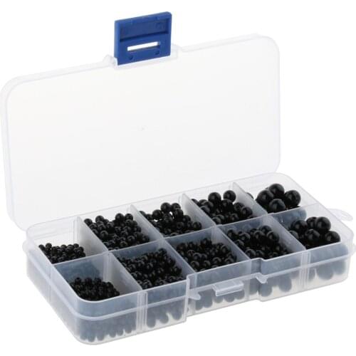 3-8mm Black Plastic Safety Eyes for Teddy Bear Doll Crafts 1380pcs/set
