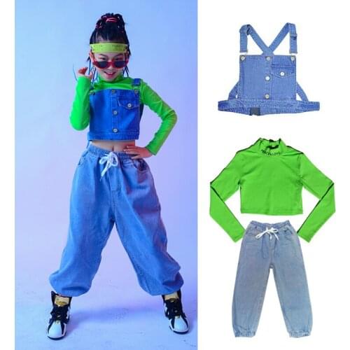 Girls Street Dance Clothes Hip Hop Jazz Dance Costumes Children Hip Hop Performance Clothes Catwalk Show Stage Outfits DQS6253
