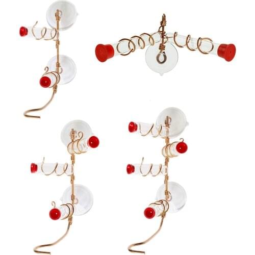 Innovative Suction-cup Hummingbird Feeder Parrot Lovebird Pigeon Hanging Viewing Feeding Tool Container Pet Supplies Accessories