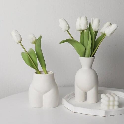 Ceramic Art Body Flower Pot Woman Ass Vase Sculpture Crafts Home Decor Living Room Porch Dried Flower Arrangement Plant Pot