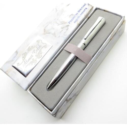 Wings Marble T546 Bright Chrome Ballpoint Pen | İsme Special Pen | Gift Pen