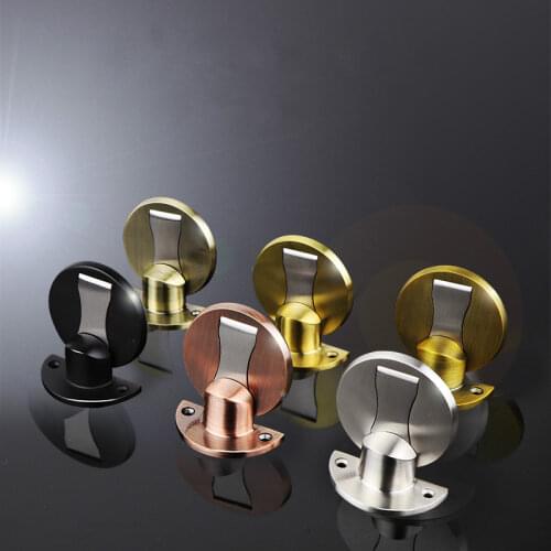 Magnetic Door Stops 304 Stainless Steel Door Stopper Door Holders Catch Floor Nail-free Doorstop Furniture Hardware WY428