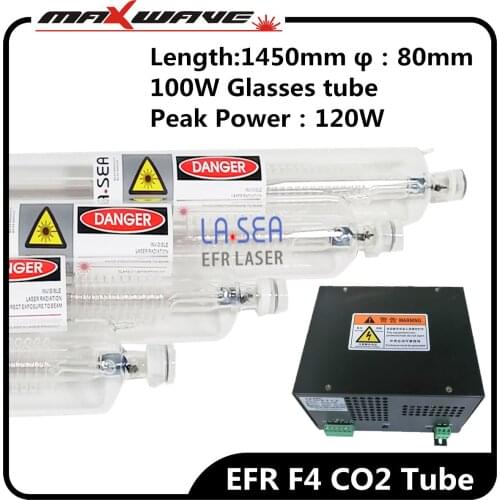 Maxwave EFR Laser Tube F4 120W + Laser Power Box HY-W120 100-120W or MYJG 120W