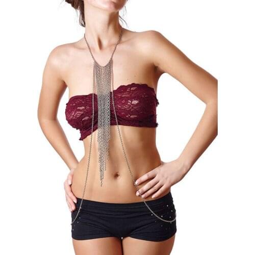 Fashion Lady Bikini Necklace Sexy Crossover Vintage body feminino Chain Belly Chains chaine bijoux corps Indian india Jewelry