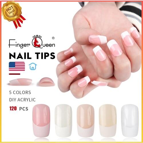 French Nail Tips 100pcs Full Cover Sculpted Clear Short Square Headed Fake Nail