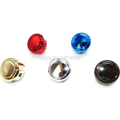 Original SANWA OBSJ-30 Metallic Push Button 30mm 24mm Chrome Plated Button Swithc Arcade Game Joystick Parts Start Buttons