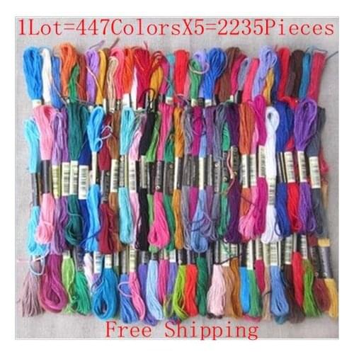 Great Cross Stitch Thread 1Lot=2235PCS(447ColorsX5Sets) Similar DMC Thread Sewing Thread Free Shipping