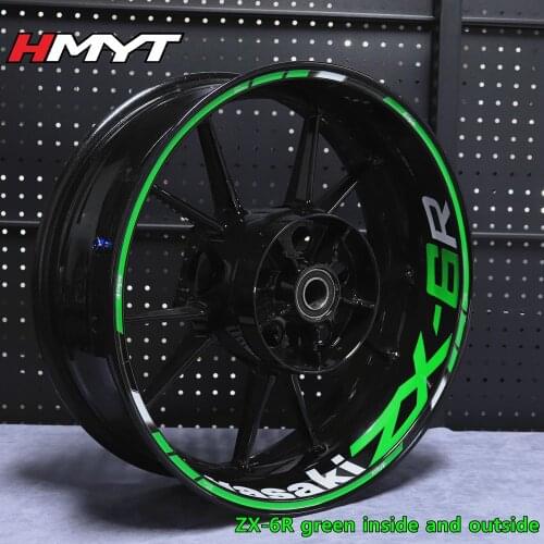Applicable to Kawasak zx-6r motorcycle wheel hub sticker waterproof and reflective front and rear wheel double-sided sticker