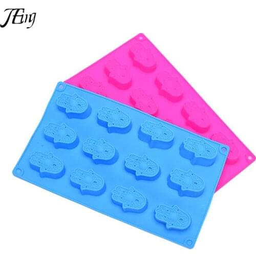 Mold Silicone 12 Holes Mini HAMSA Lotus In The Palm Soap Khamsah DIY For Soap Making Hand Of Fatima Mascot Mold