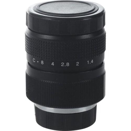 Television TV Lens/CCTV Lens for C Mount Camera 25mm F1.4 in Black