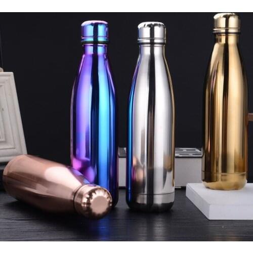 500ML Fashion Stainless Steel Water Bottle Kids School Thermal Insulated Vacuum Flask Hot/Cold Water Bottle for Sports Gym Gifts